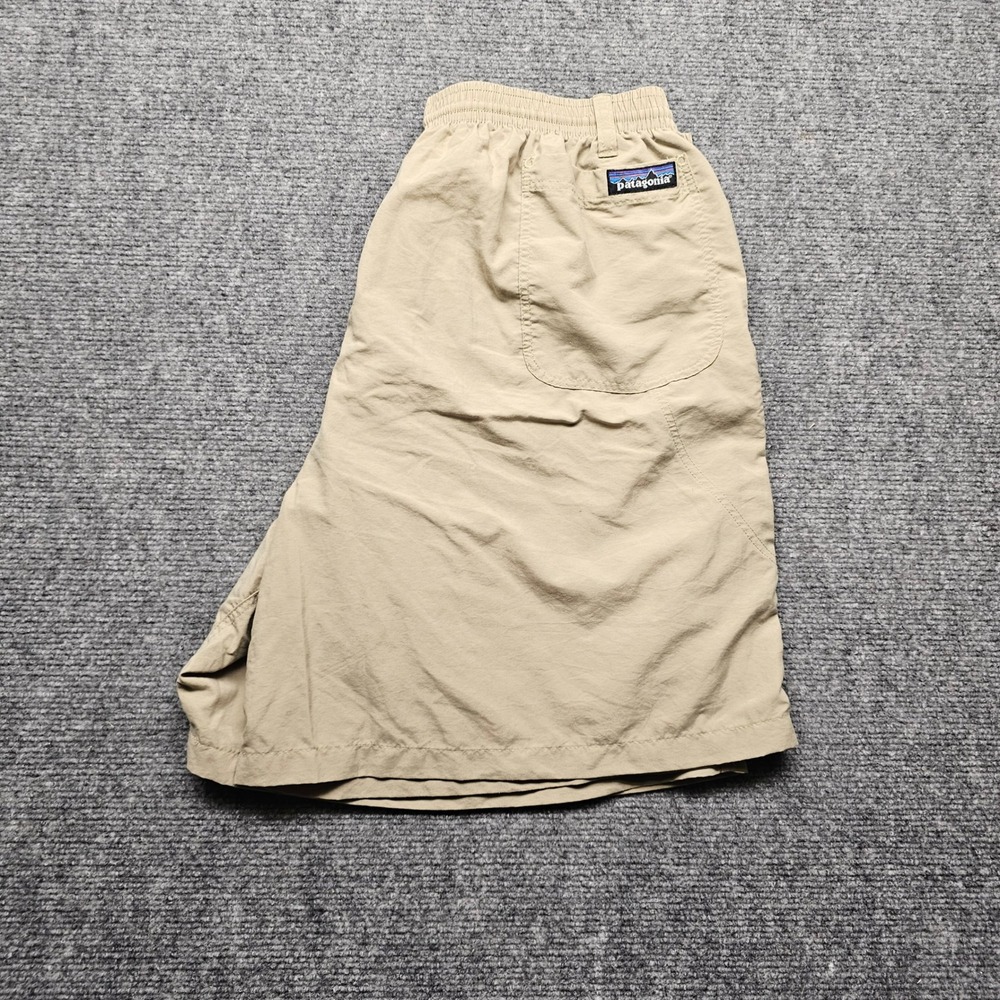 Patagonia Baggies Shorts Mens Large Tan Khaki Nylon Blend 5 inch Inseam Hiking